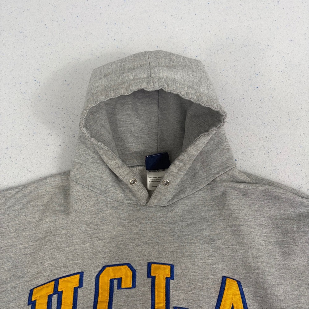 Vintage UCLA Bruins Hoodie Sweatshirt 90s‎ Embroidered Logo Bear Pullover Gray S - Picture 7 of 10